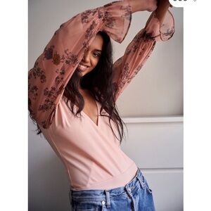 Free People Puff-ect Printed Bodysuit